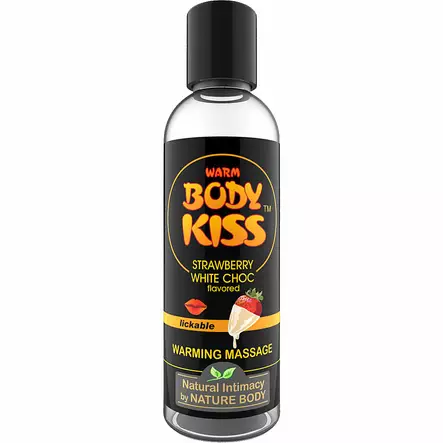 Nature Body Body Kiss - Lämmittävä hierontaliukaste, 100 ml Mansikka-valkosuklaa - Hierontaöljyt - 37691-1 - 2