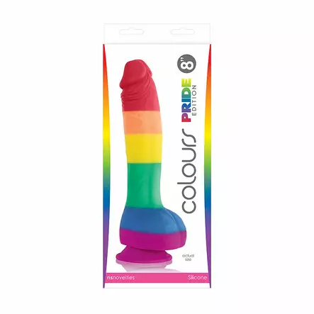 Colours Pride - Dildo kiveksillä, 8" - Tekopenikset - 41130-1 - 2