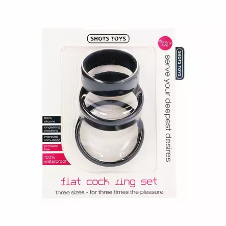 Shots Toys Flat Cock Ring Set - Silikoniset penisrenkaat - Erektio - 37401-1 - 2