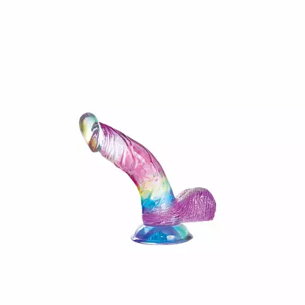 Jellildo - Värikäs imukuppidildo kiveksillä, 5,5" - Nanma - 46503-1 - 1