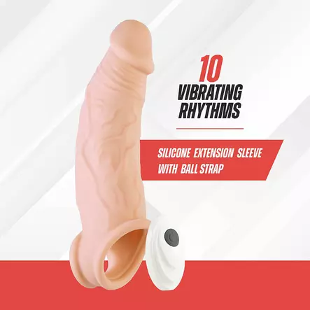 Silikoninen penisjatko langattomalla kauko-ohjaimella - Nanma - 48050-1 - 2