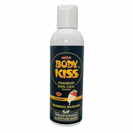Nature Body Body Kiss - Lämmittävä hierontaliukaste, 100 ml Mansikka-valkosuklaa - Hierontaöljyt - 37691-1 - 2