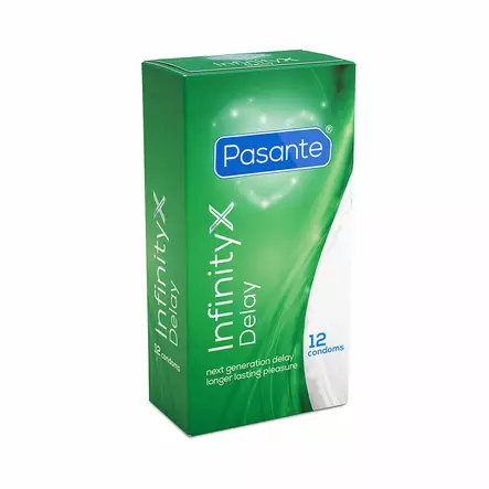 Pasante Infinity X Delay - Kondomi, 12 kpl - Pasante - 30663-1 - 1