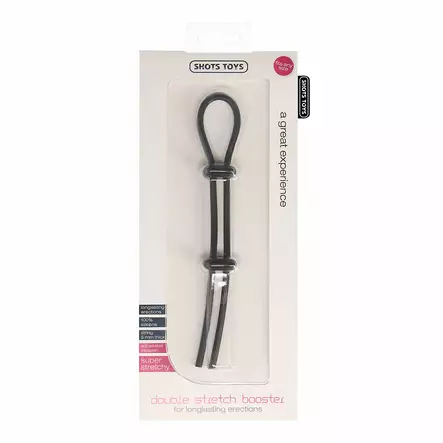 Shots Toys Double Stretch Booster - Säädettävä peniskivesrengas - Penisrenkaat - 40456-1 - 2