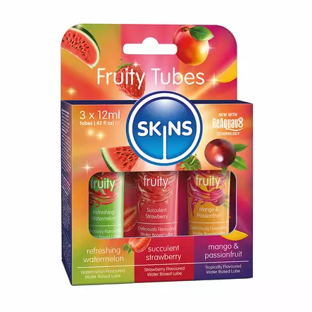 Skins Tasty Lubes - Makuliukuvoidepakkaus, 3 x 12 ml - Liukuvoiteet - 46268-1 - 1