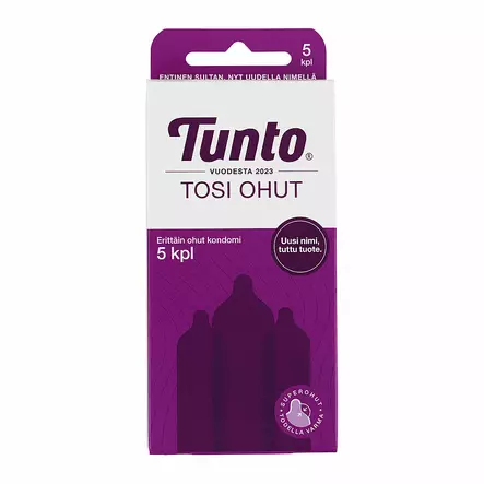Tunto - Tosi Ohut Kondomi, 5 kpl - Kondomit - 44006-1 - 1