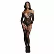 Le Desir - Deep V neck-line bodystocking, Plus Size - Catsuit - 43248-1 - 1