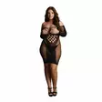 Le Desir - Long-sleeved net mini dress, Plus Size - Naisten seksiasut - 43244-1 - 1