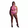 Ouch - UV-valossa hohtava alusasusetti, pinkki, Plus Size - Ouch - 44173-1 - 1