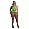 Ouch - UV-valossa hohtava body, vihreä, Plus Size - Sexy bodyt - 44183-1 - 1