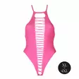 Ouch - UV-valossa hohtava halterneck-body, pinkki, Plus Size - Sexy bodyt - 44189-1 - 3
