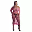Ouch - UV-valossa hohtava toppi ja hame -setti, pinkki, Plus Size - Ouch - 44191-1 - 1