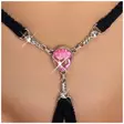 Cottelli Collection Luxury - Crotchless G-String with pink stone - Eroottiset alusasut - 48918-1 - 3