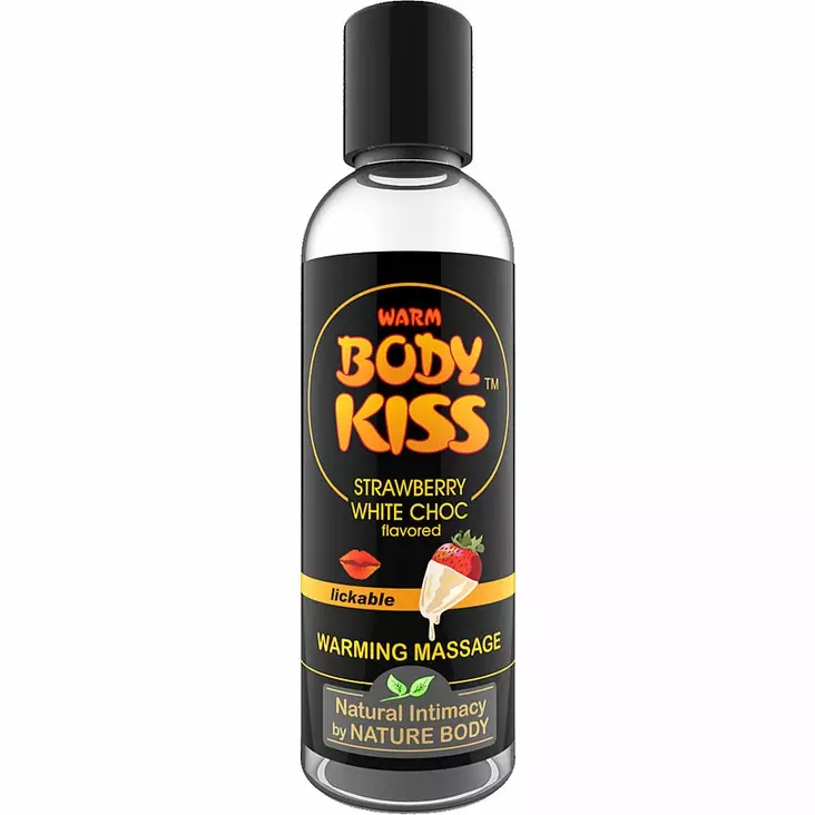 Nature Body Body Kiss - Lämmittävä hierontaliukaste, 100 ml Mansikka-valkosuklaa - Hierontaöljyt - 37691-1 - 2