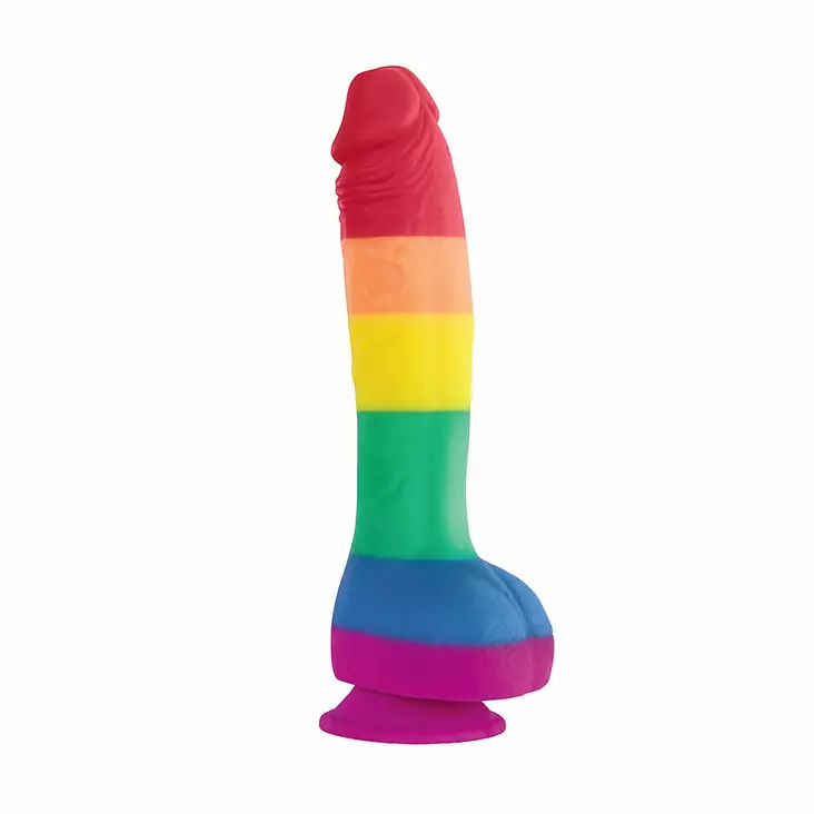 Colours Pride - Dildo kiveksillä, 8" - Tekopenikset - 41130-1 - 1