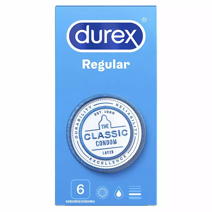 Durex - Regular Kondomi, 6 kpl - Kondomit - 42693-1 - 1