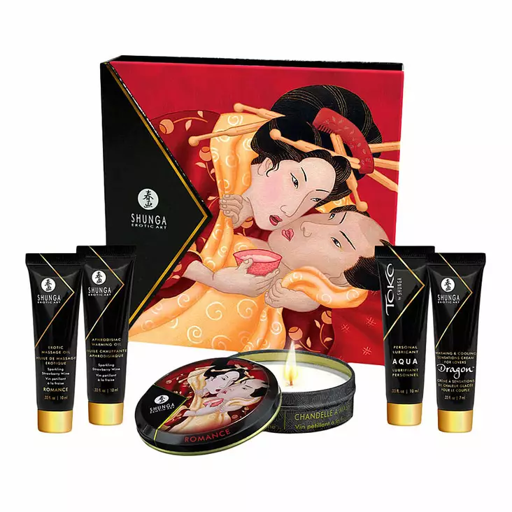 Shunga Geisha's Secrets Collection - Sparkling Strawberry Wine tuotepakkaus - Hierontaöljyt - 43792-1 - 1