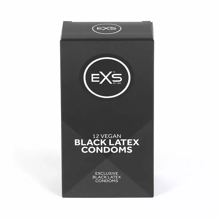 EXS - Black Latex Kondomi, 12 kpl - Kondomit - 41676-1 - 1
