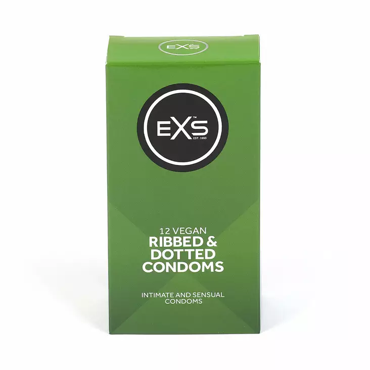 EXS - Ribbed & Dotted Kondomi, 12 kpl - Kondomit - 41673-1 - 1