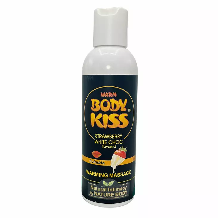Nature Body Body Kiss - Lämmittävä hierontaliukaste, 100 ml Mansikka-valkosuklaa - Hierontaöljyt - 37691-1 - 2