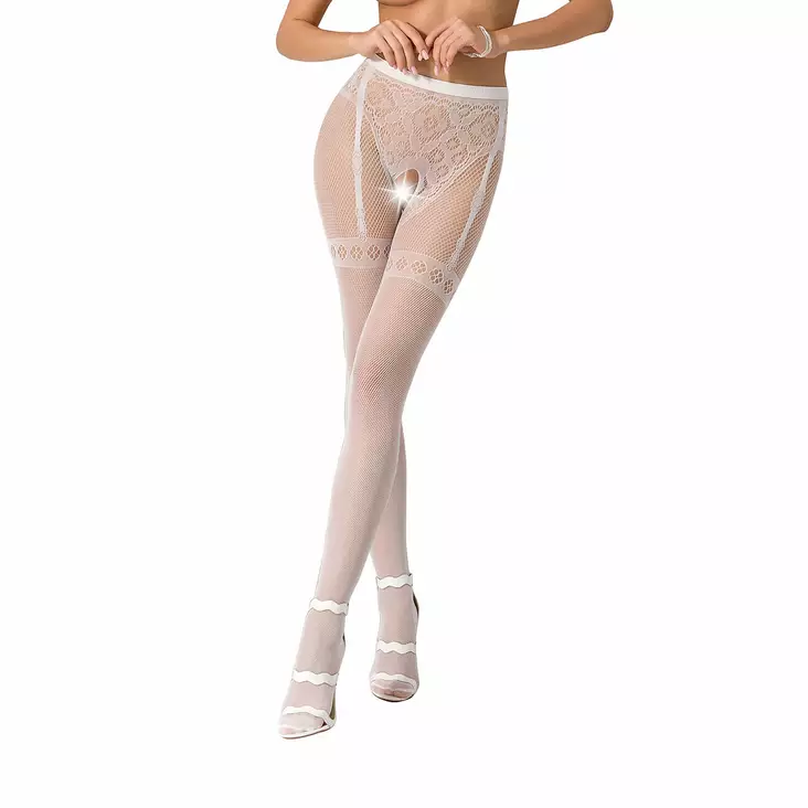 Passion S012 - Avosukkahousut, valkoinen - Passion - 48819-1 - 1