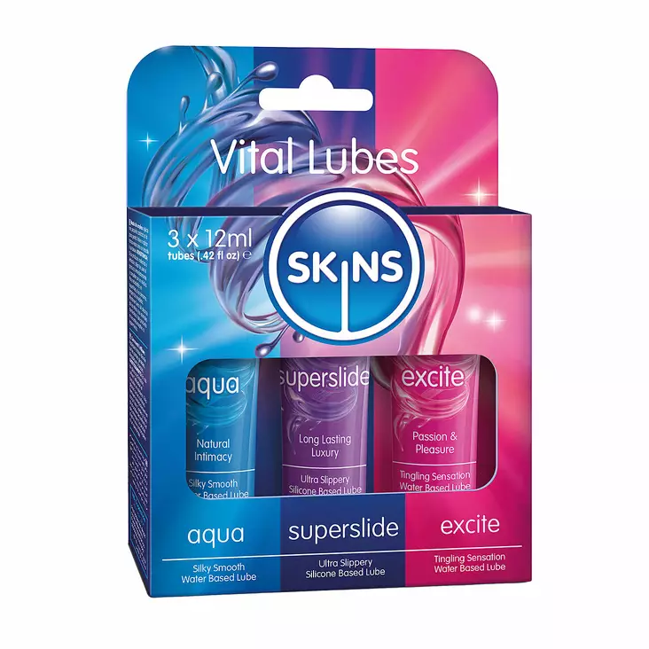 Skins - Liukuvoidepakkaus, 3 x 12 ml - Liukuvoiteet - 46269-1 - 1