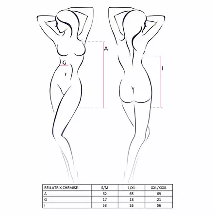 Passion - Bellatrix Chemise, musta - Naisten seksiasut - 36963 - 2