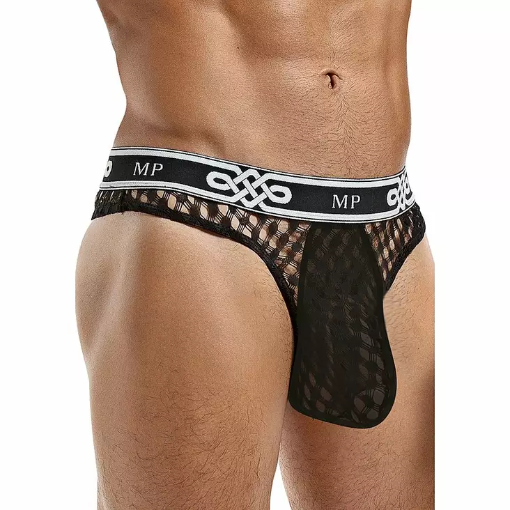 Male Power - Peep Show Low Rise Thong, black - Miesten seksiasut - 41557 - 1