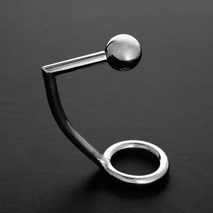 Steel - Metallinen penisrengas anaalipallolla - Anustapit - 40107 - 1