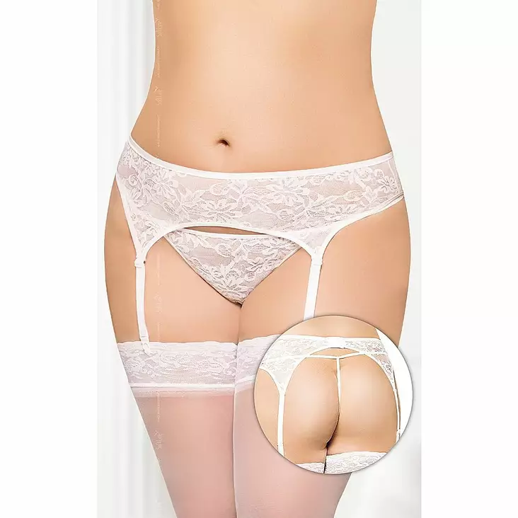 SoftLine - Garterbelt 3316, Plus Size, white - Stringit - 39029 - 1
